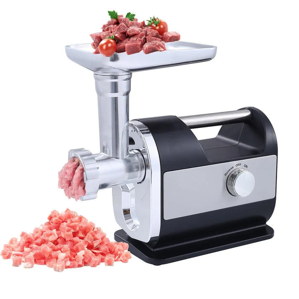 Fashion Simple Home Electric Meat Grinder stainless steel matte black fully automatic 285x160x335mm