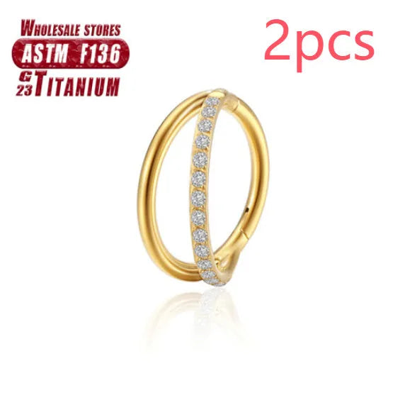 Titanium alloy fork nose ring set in various colours and lengths on 1.2mm gauge.