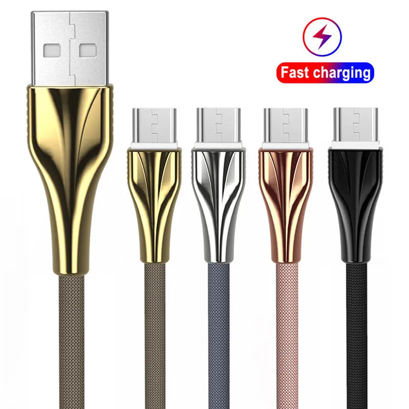 1m aluminium alloy braided data cable in black with Type-C connector on white surface