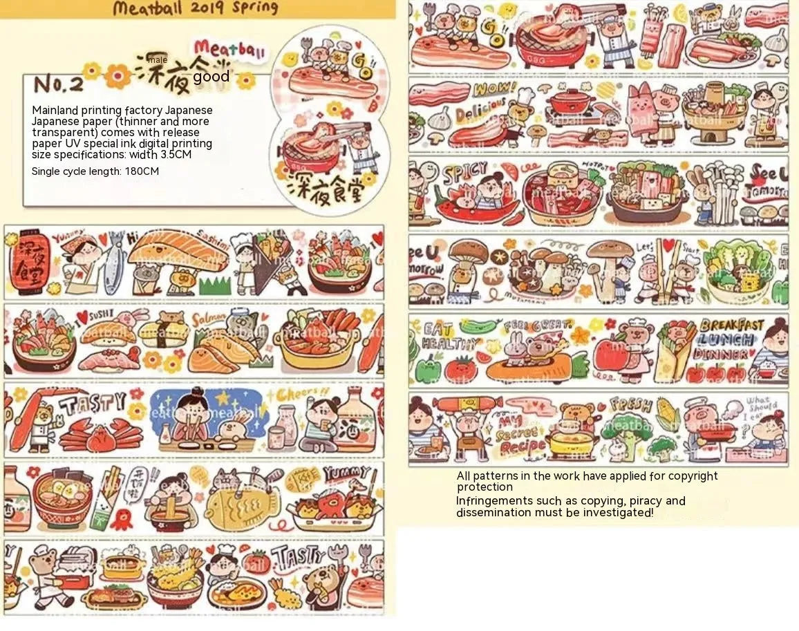 Cartoon character decorative stickers for haemorrhoid tape packaging on Japanese paper