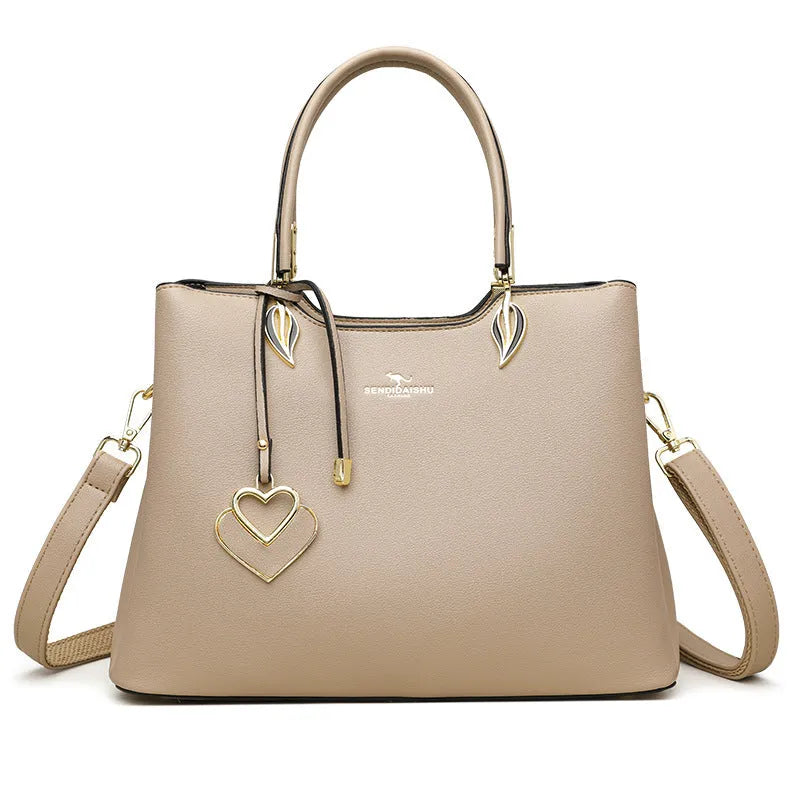 Women's multi-layer shoulder messenger bag in PU leather with urban simplicity style