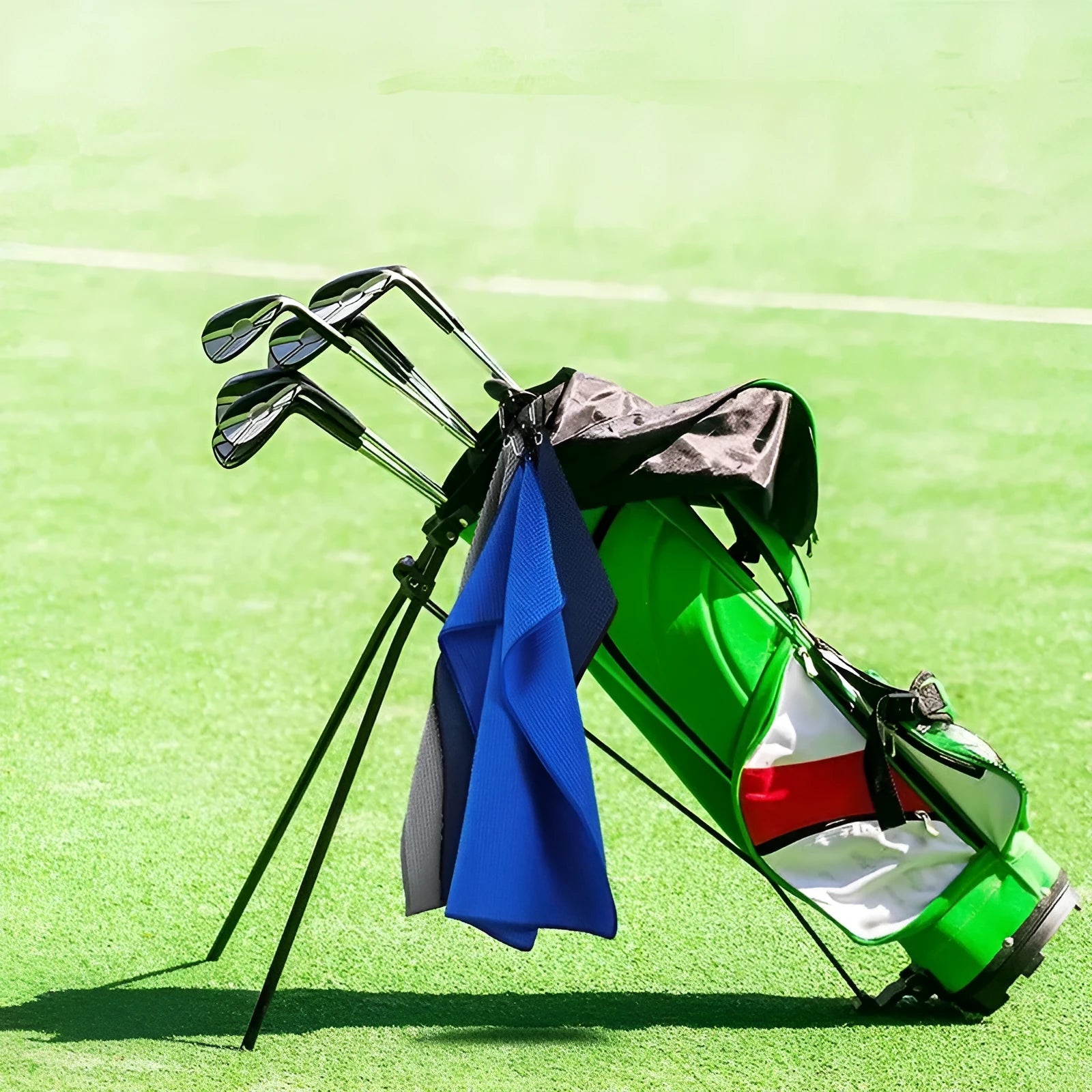 Waffle textured golf ball cleaning towel in assorted colours with 30x30cm and 30x40cm size options