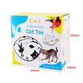Automatic cat toy with plastic construction measuring 19.8cm featuring motion, sound and LED activation