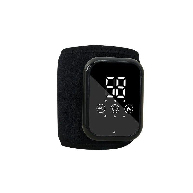 Black electric heating ankle sleeve showing 8W power specification