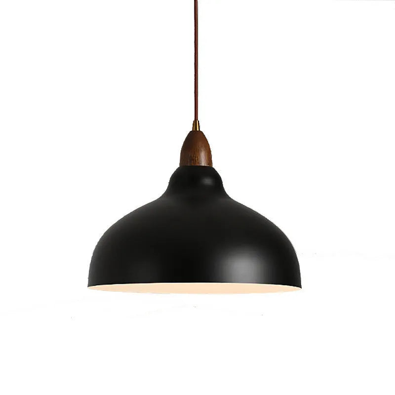 Simple modern Japanese style LED chandelier 35cm black iron ceiling light for bedroom dining room