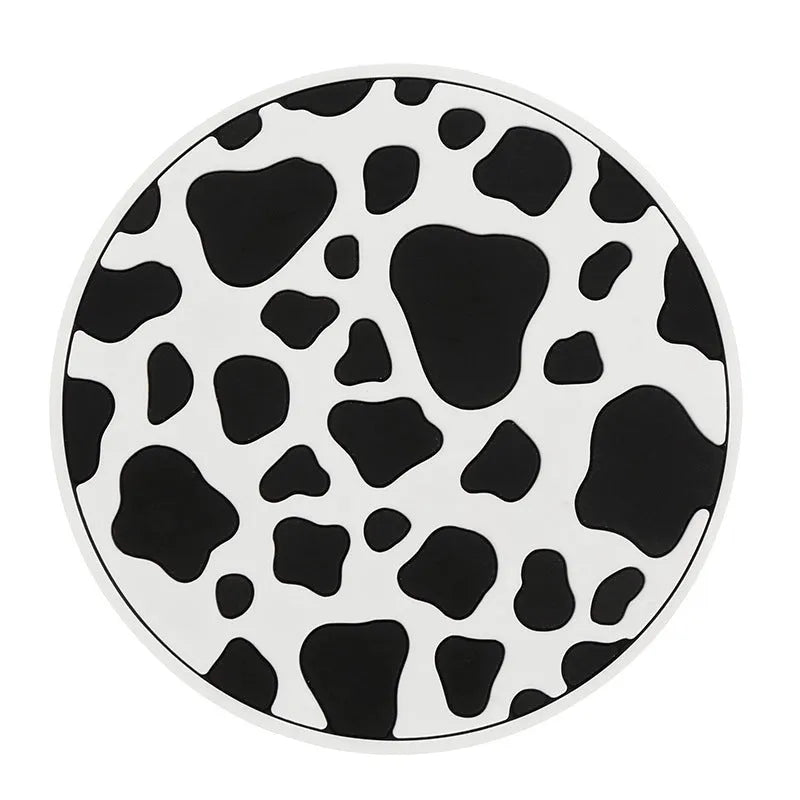 PVC plastic car cup mat coaster in black and white checkerboard pattern for car cupholder
