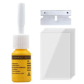 Yellow three-piece car glass repair tool set for windshield chip and crack repair