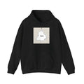 Black drop-shoulder sleeve sports hoodie with loose fit and pocket detail