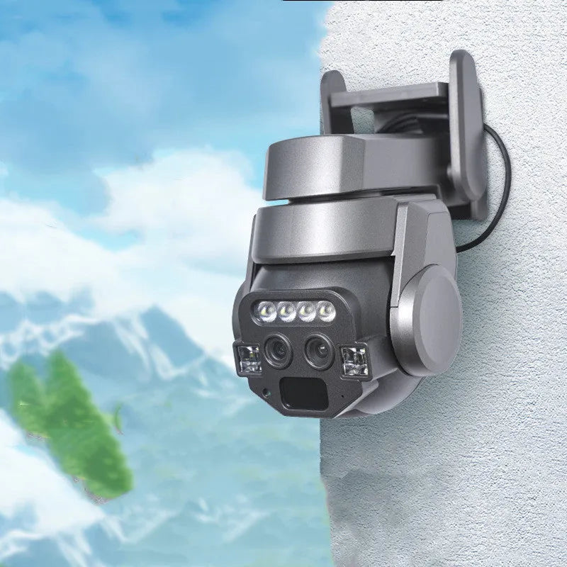 V380 4G outdoor smart security camera with solar panel and 10x zoom capability