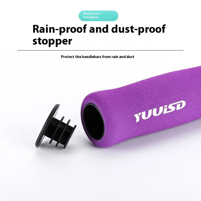Mountain bike sponge handle cover in black colour showing textured grip surface