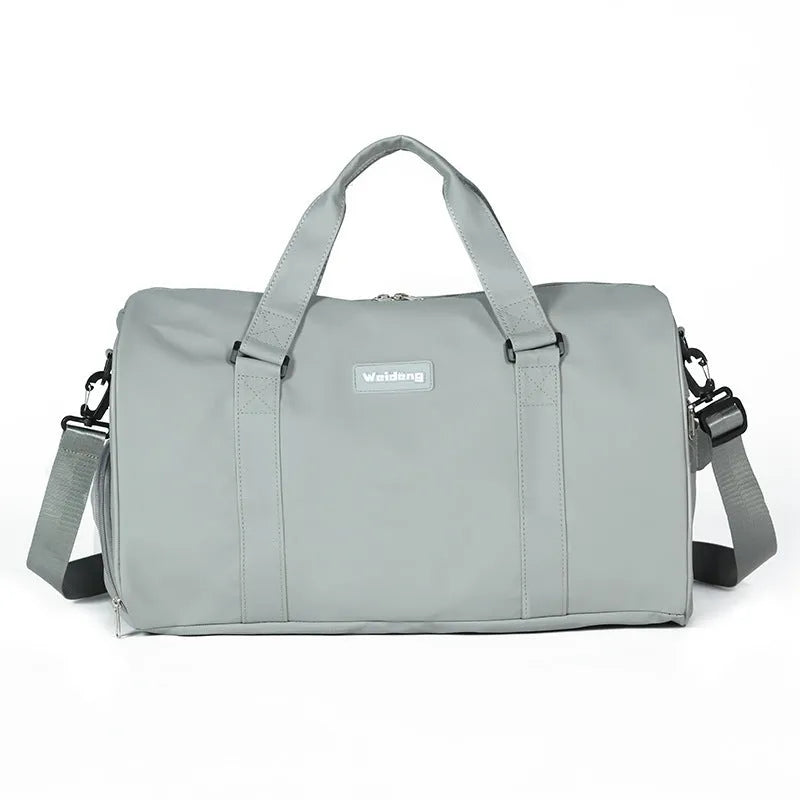 Large capacity swimming bag for women, Oxford cloth, 36-55L, in gray with strap