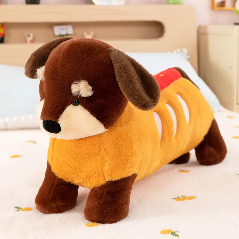Cute dachshund doll plush toy sausage dog stuffed animal 40cm height plush material