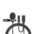 Wired lavalier microphone with clip and in-ear headphones for iPhone recording
