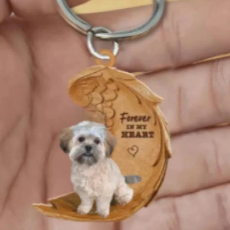 Square dog-themed acrylic car hanging ornament measuring 9cm