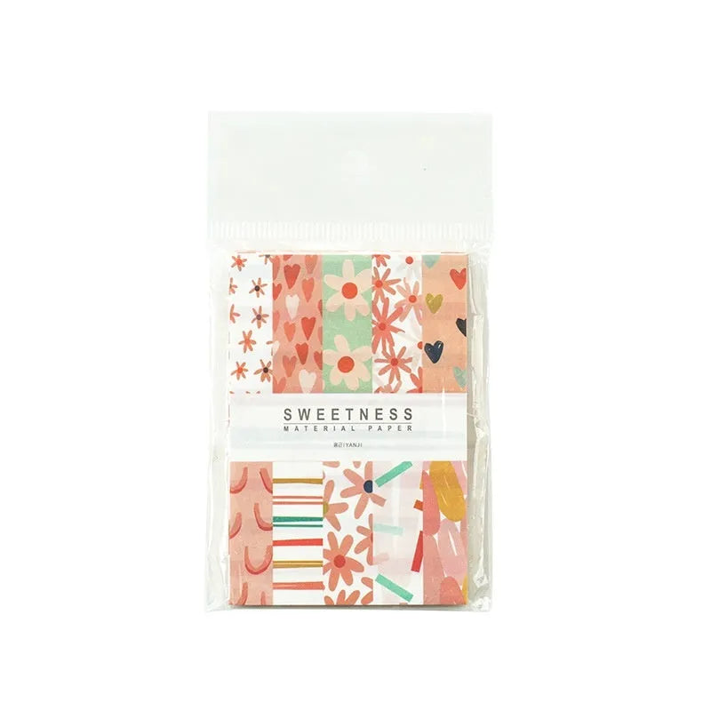 Retro collage material sweet light note paper in dessert colours measuring 56mm by 83mm