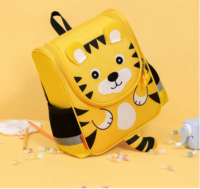 Bueno yellow cartoon school bag with unicorn pattern for children under 5, high-density Oxford cloth backpack