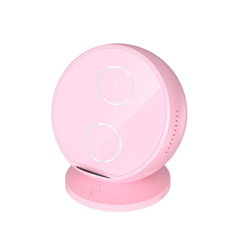 Universal mobile phone wireless charging holder with built-in Bluetooth speaker in four colour options