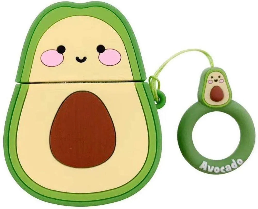 Silicone protective case for AirPods with cartoon animal and food theme designs