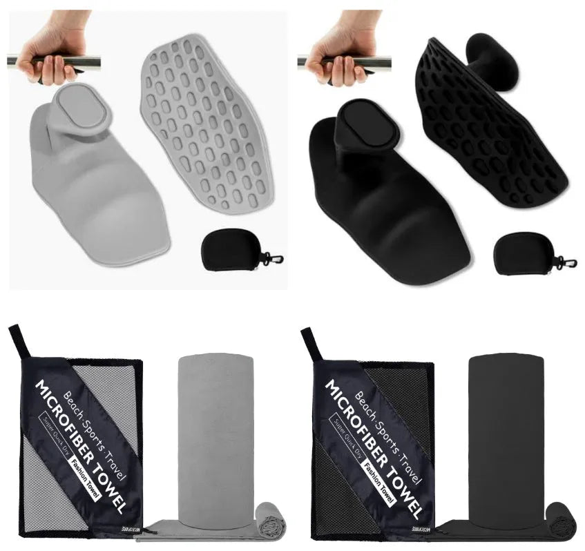 Anti-slip grip strengthener for dumbbell lifting in gray color