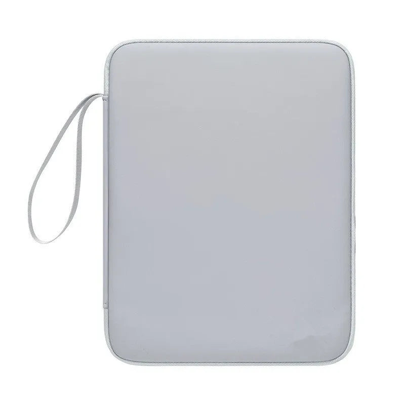 Imitation leather tablet protective case with carry handle in light grey colour