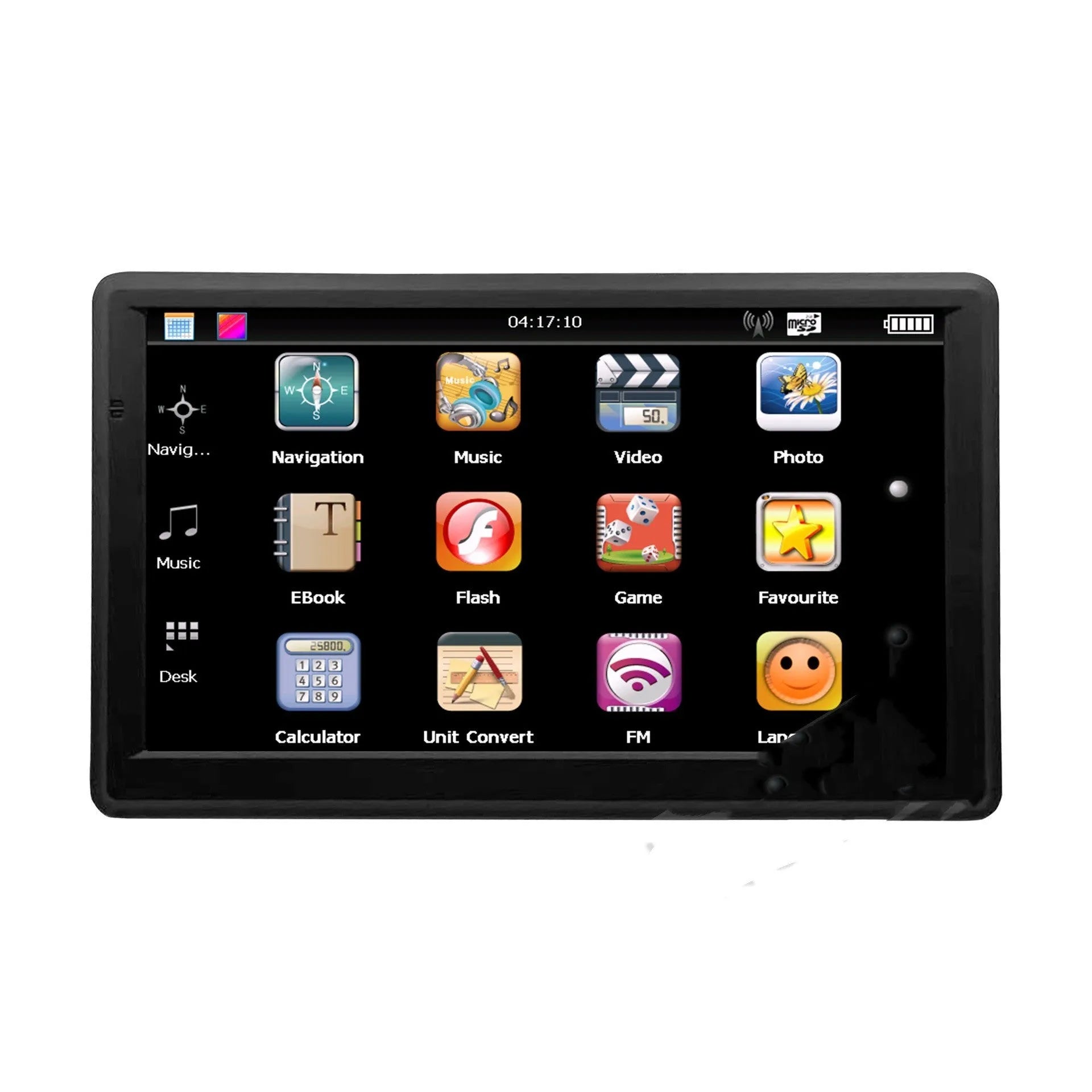 7 inch car GPS navigation device with touchscreen display on vehicle dashboard