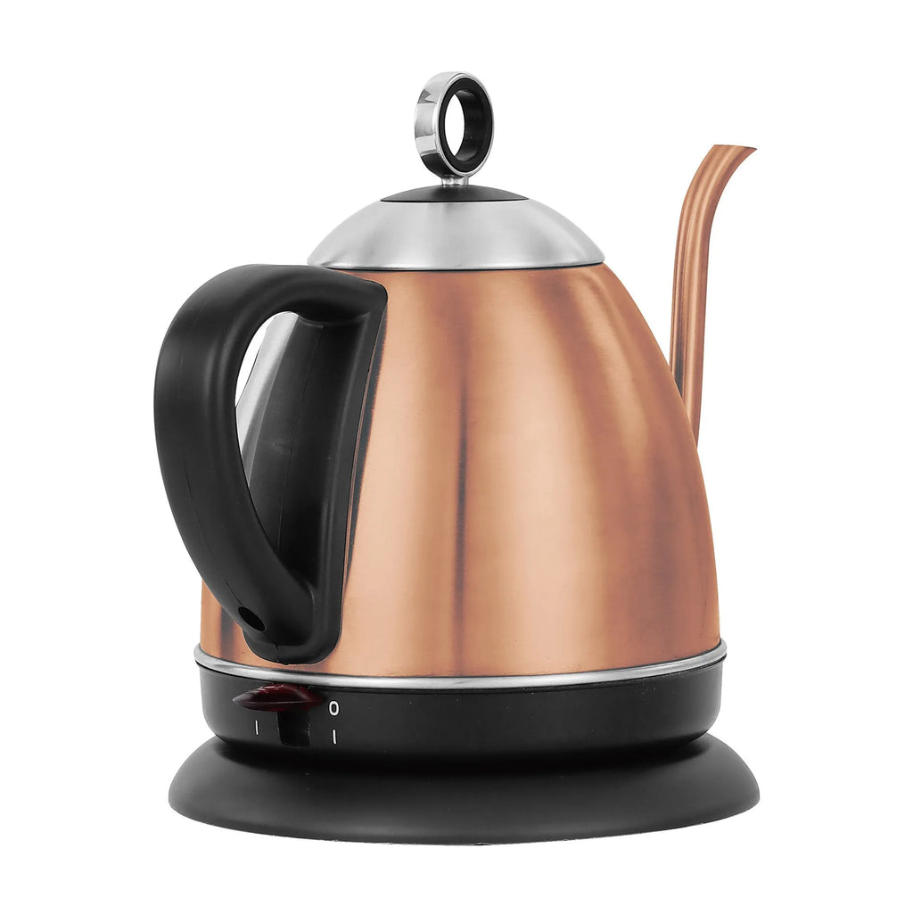 Automatic constant temperature stainless steel kettle with touch controls in gold colour