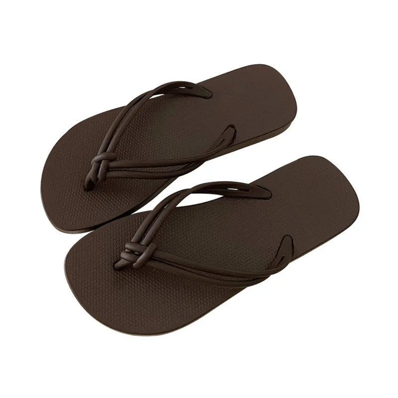 Men's PVC flip flops with toe cover in multiple colours on a white background