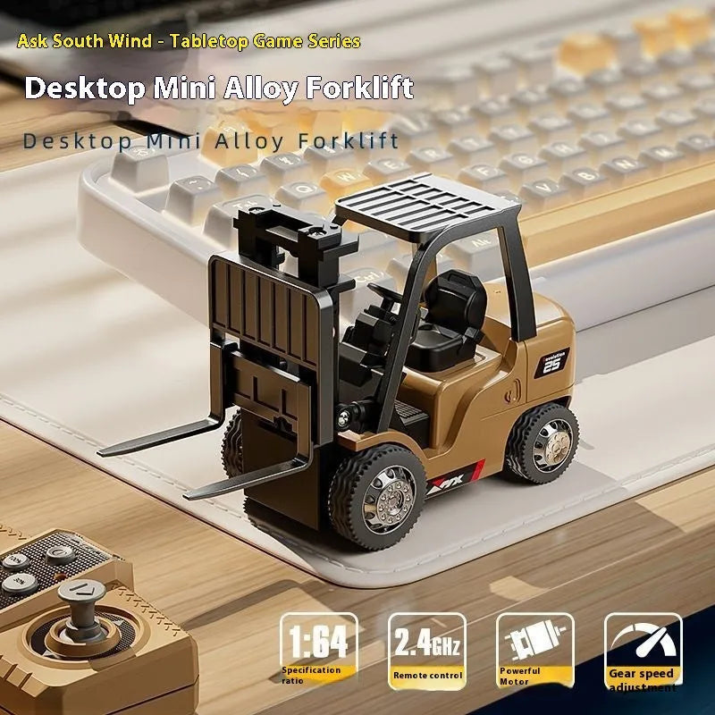 Bluetooth remote control alloy forklift toy with pallet and cargo accessories