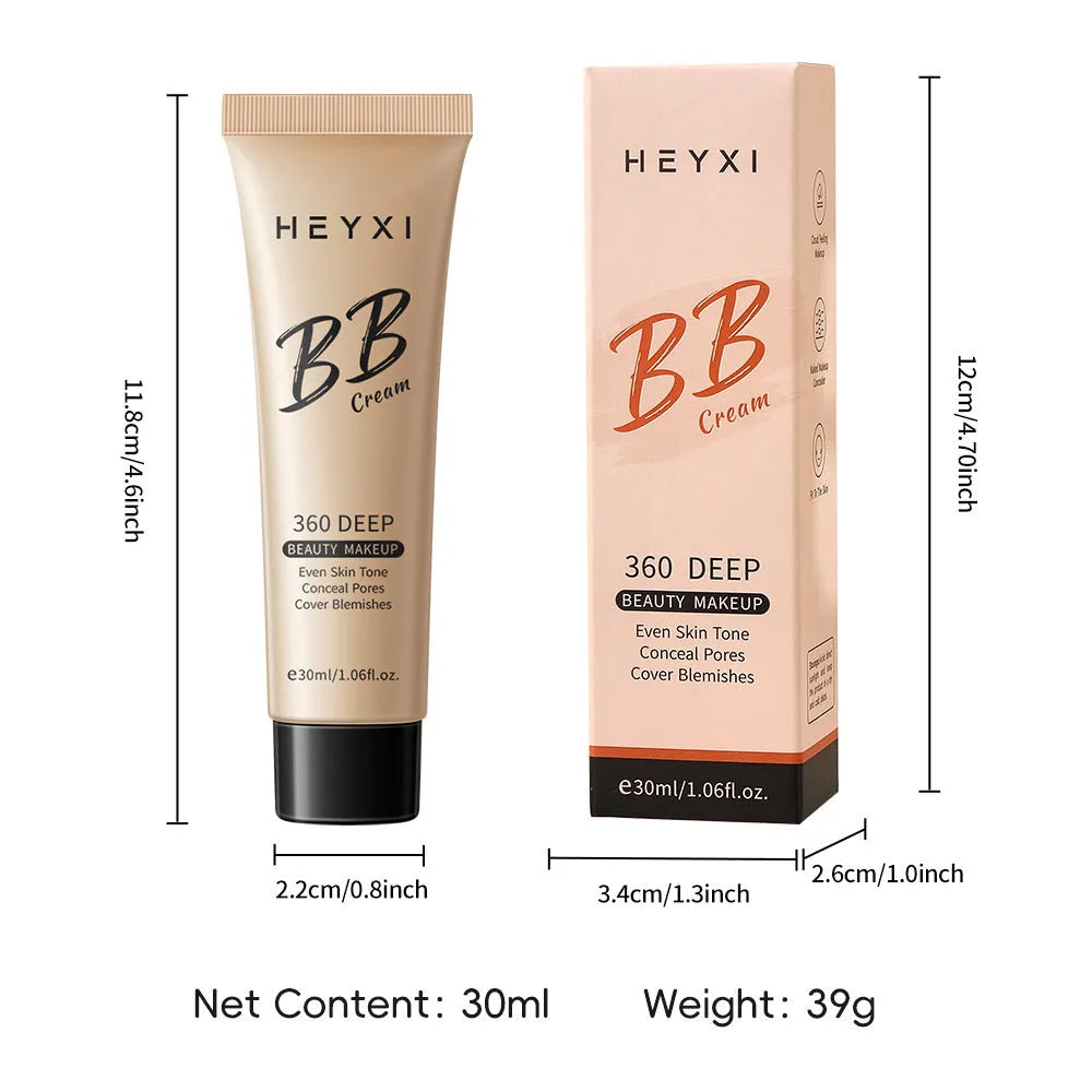 Waterproof sweatproof BB cream bottle in 30ml size with four shade options 01 02 03 04