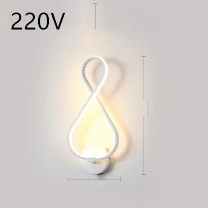 Nordic minimalist LED wall lamp in black or white with silicone shade for bedroom bedside lighting