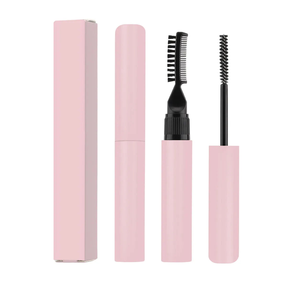 Eyebrow gel with brush applicator for natural wild eyebrow shaping in pink or white