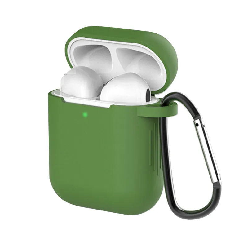 Silicone clamshell covers for Apple AirPods first and second generation in multiple colour options
