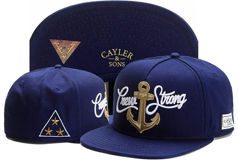 Cotton snapback baseball cap with adjustable back, black colour, side view