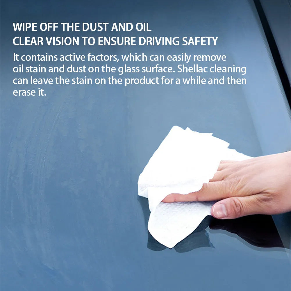 Tube of glass oil film remover cleaning cream for car and window decontamination.