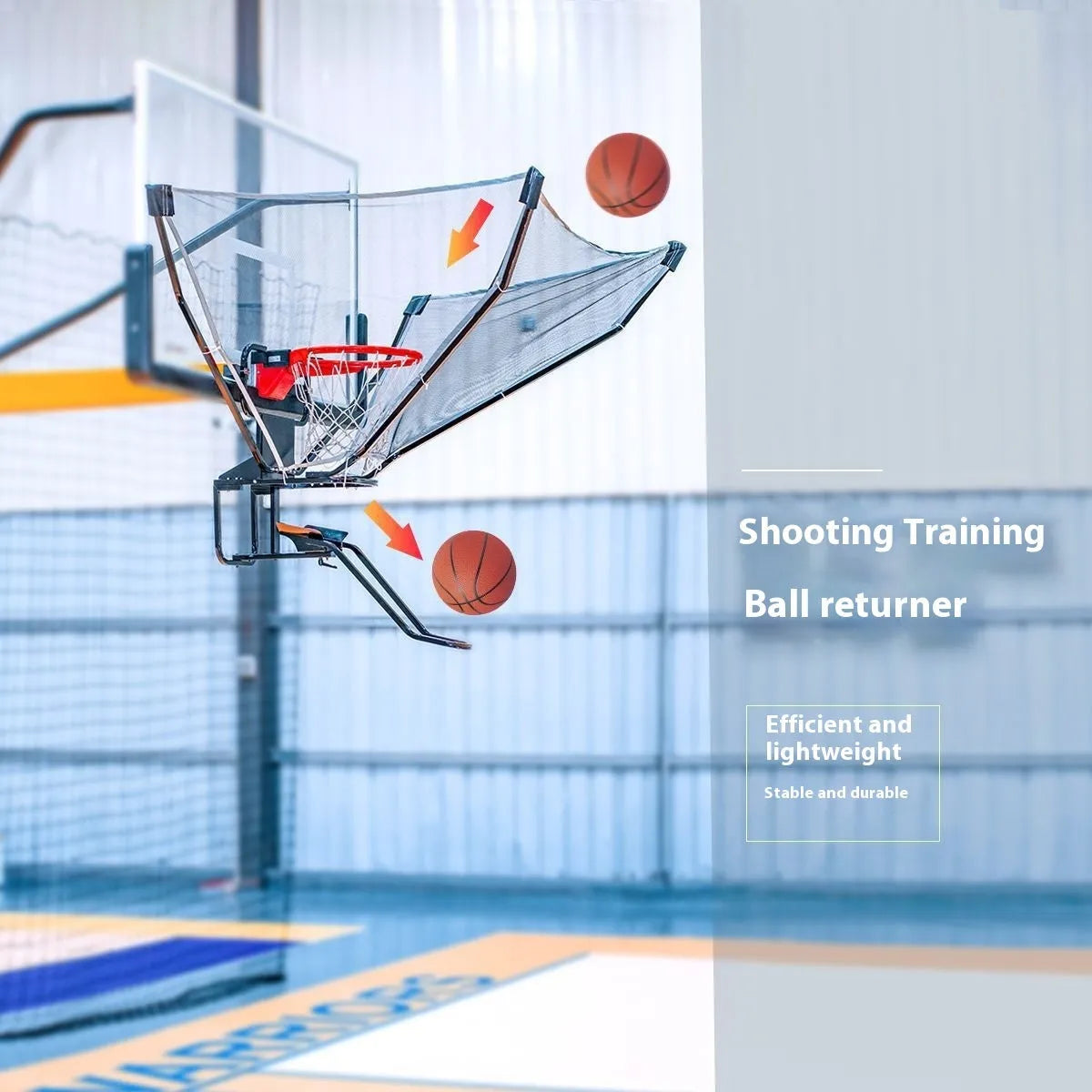 Automatic basketball training ball return with cowhide and iron construction for solo shooting practice