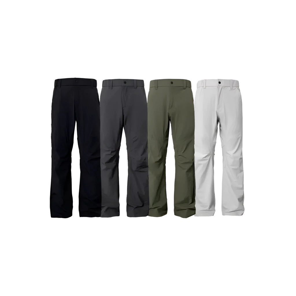 Men's casual trousers with 3D cutting design in straight-leg fit showing medium-elastic waistband