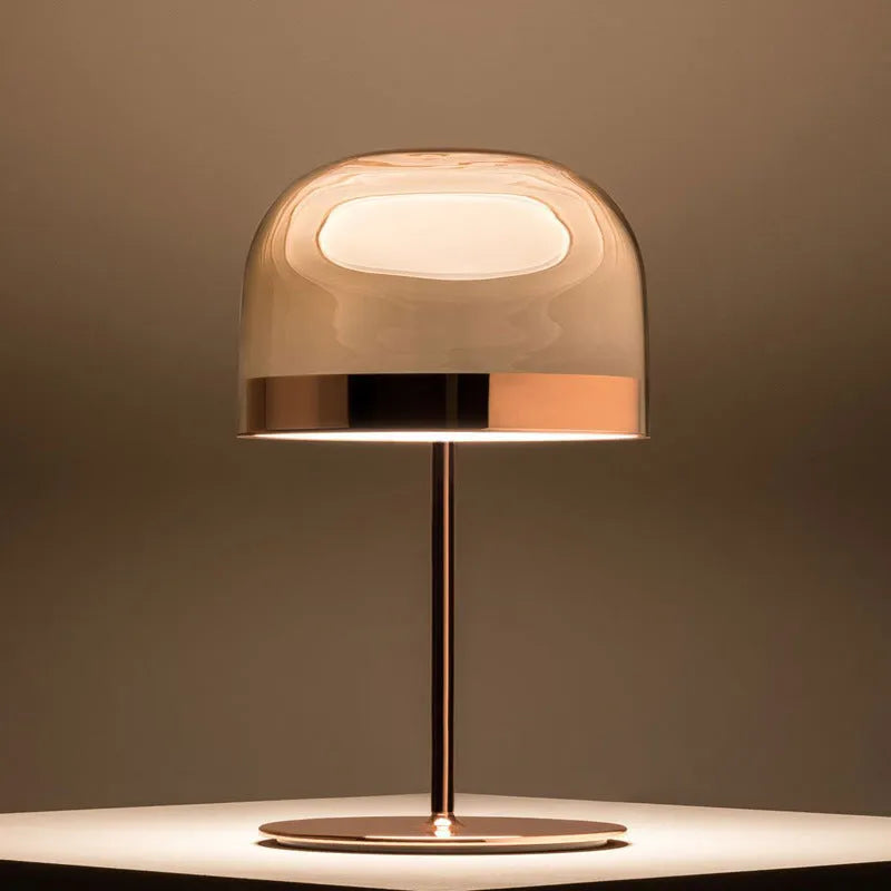 Nordic glass table lamp in light luxury style rose gold finish for living room bedside