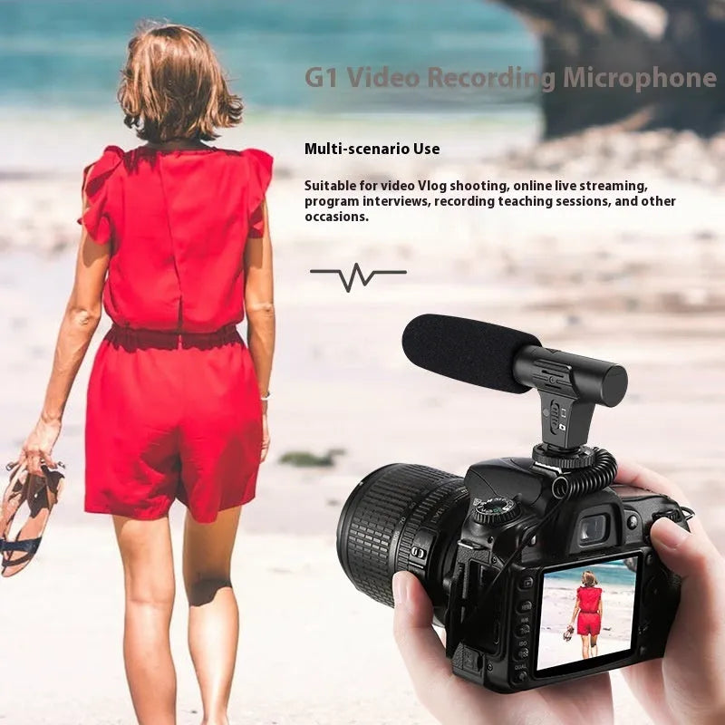 Black mobile phone video recording microphone for stage, interview and broadcasting use