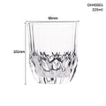 Thick bottom whiskey shot glass in glass construction with 301-400ml capacity showing colour options