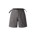 Retro workwear shorts in washed cotton with zipper closure and loose fit