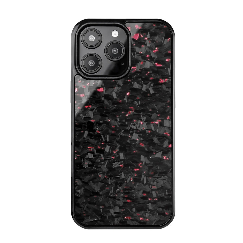 Black carbon fibre magnetic forging twill phone case for iPhone 16ProMax