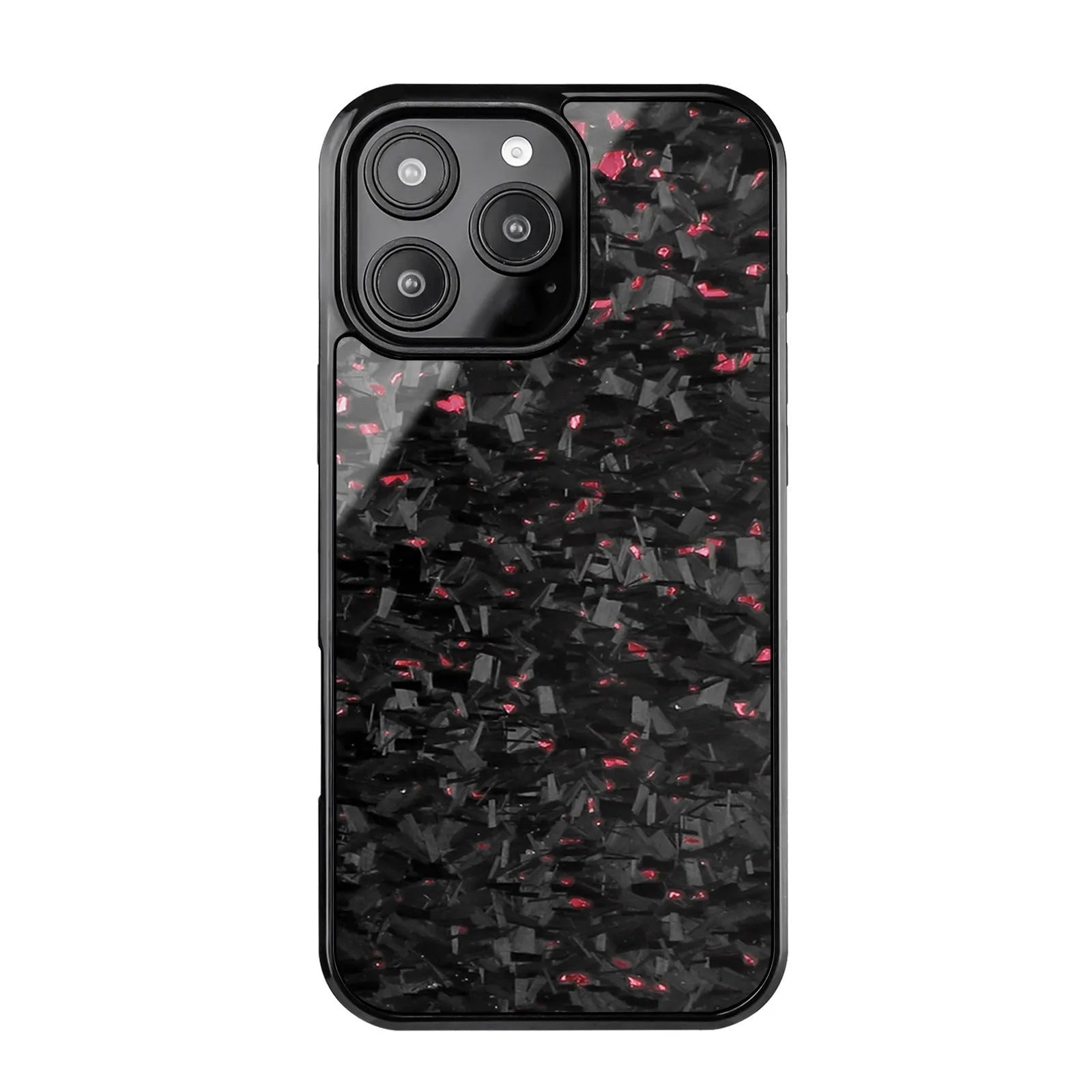 Black carbon fibre magnetic forging twill phone case for iPhone 16ProMax