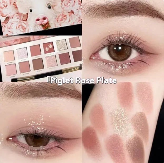 Explorer twelve-colour animal theme eyeshadow palette with twelve pressed powder shades