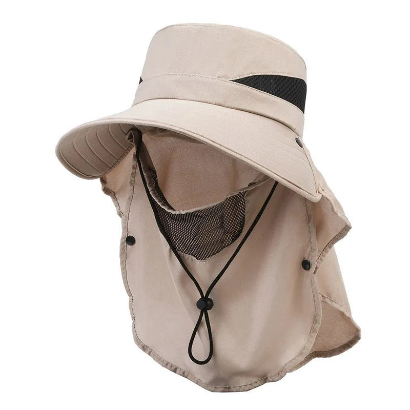 Men's adjustable polyester fisherman sun hat with a wide brim in army green colour.