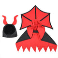 Black vampire cloak and hat Halloween costume for small pets on a dog or cat