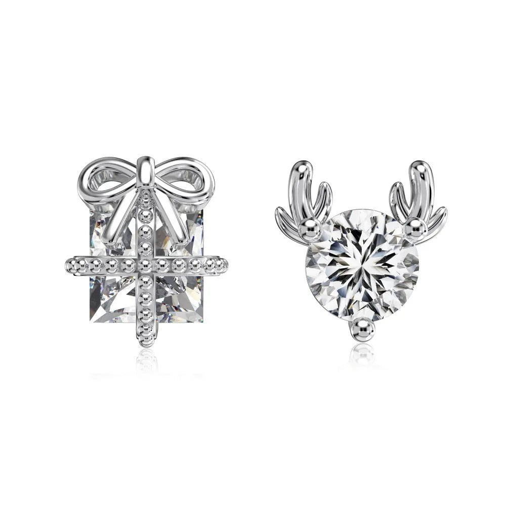 S925 sterling silver necklace and earring set with gold animal pendant for women
