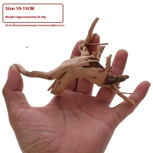 Xiaoqi root natural wood aquarium decoration ornament for fish tank scenery on a white background.