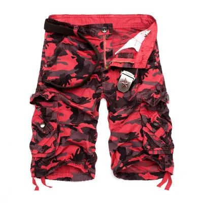 Men's loose camouflage cotton overalls in army green with multi-pocket design, size L to 6XL