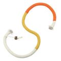 70cm long cat chew rope toy in three colours: purple, orange, and red with green, made from cotton string