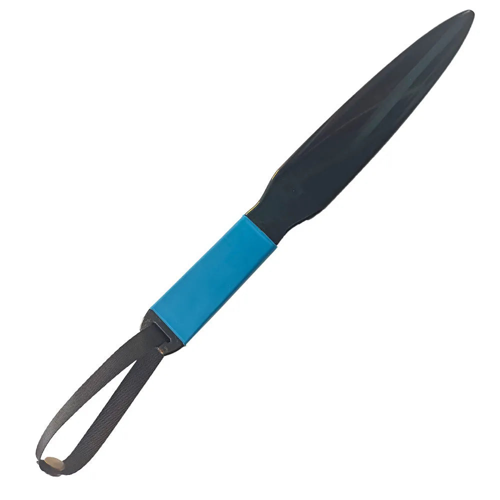 Blue handled nylon dog training bite stick measuring 35 cm for small medium dogs